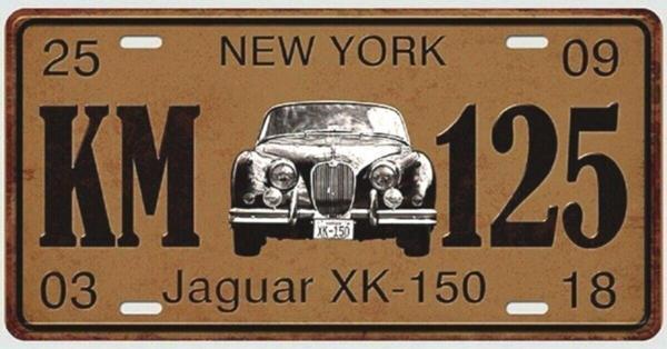 Vintage Jaguar Km125 Metal Plaka Levha 15X30 cm - Image 1