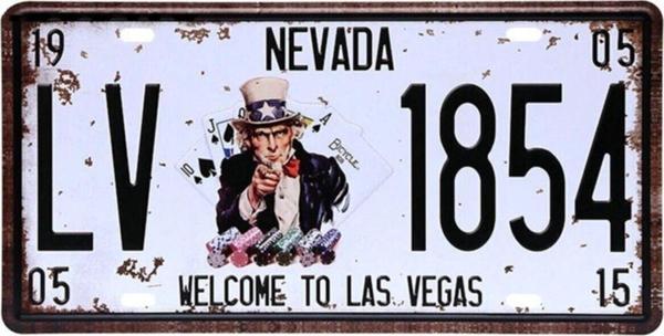 Vintage Las Vegas Nevada Metal Plaka Levha - Image 1
