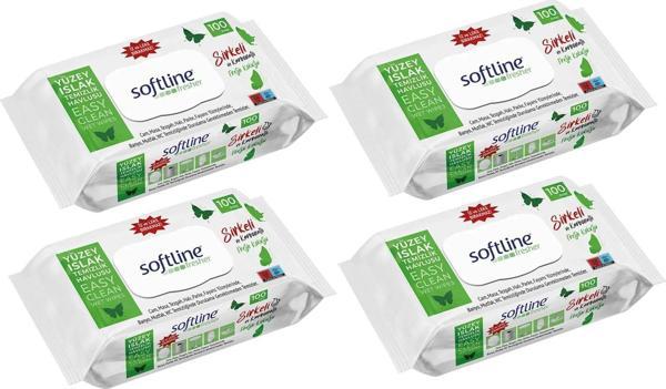 Softline Fresher Yüzey Islak Temizlik Havlusu 100'lü x 4 Adet - Image 1