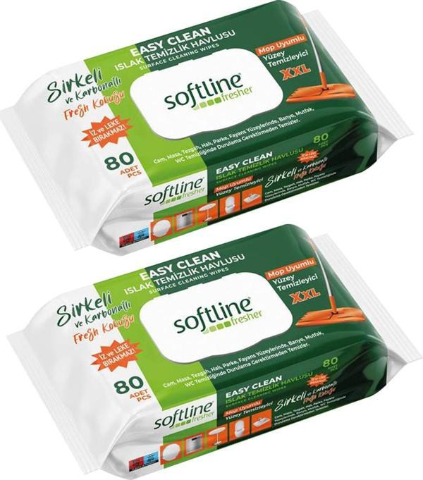Softline Fresher Yüzey Temizlik Havlusu Mopa Uyumlu 80 li x 2 Adet - Image 1