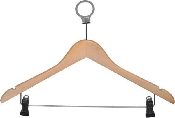 Bilgehan Buklet 5 Adet Ahşap Askı Otel Tip (Metal Halkalı Ve Mandallı) - Image 1