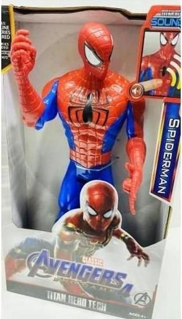 Marvel Sesli Işıklı Spiderman 8818-2, Eklemleri Hareket Ettirilebilen 30 Cm Figür Örümcek Adam - Image 1
