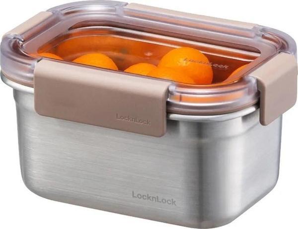 LocknLock LST602 Paslanmaz Çelik Fırın Saklama Kabı Dörtgen Kilitli 520 ml - Image 1