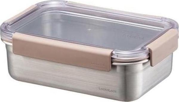 LocknLock LST604 Paslanmaz Çelik Fırın Saklama Kabı Dörtgen Kilitli 1 Litre - Image 1