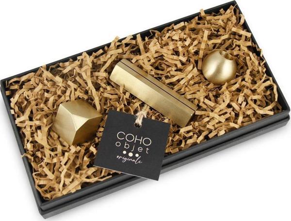 Coho Box Lux Pirinç Masaüstü Düzenleyici Ofis Hediye Seti - Image 1