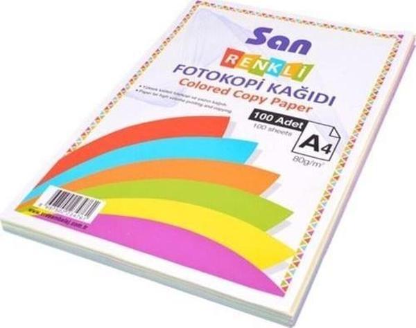 SAN RENKLİ FOTOKOPİ KAĞIDI A4 100"LÜ  - Image 1