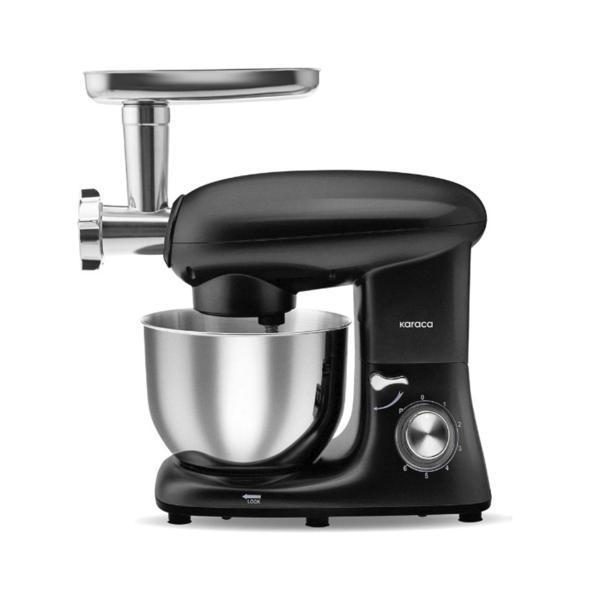 Karaca Multichef Kıyma Çekme /Sucuk-Sosis/İçli Köfte Aparatlı Hamur Yoğurma Makinesi Shiny Black 1900W 5,5L - Image 1