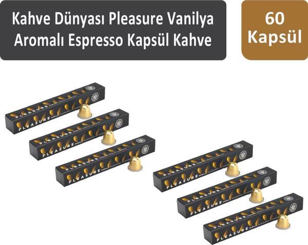 Kahve Dünyası Pleasure Vanilya Aromalı Espresso Kapsül Kahve 60 Kapsül - Image 1