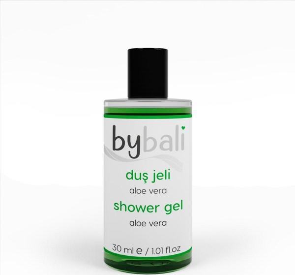 Bybali 15 Adet Aloe Vera Duş Jeli Shower Gel Standart Otel Tipi Mini 30 Ml Şişe Tek Kullanımlık - Image 1