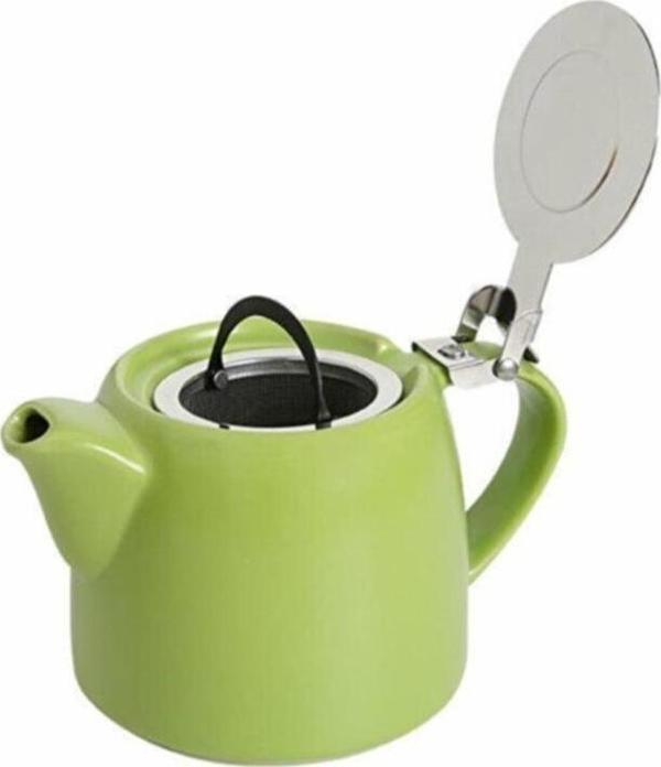 Porland Chai Süzgeçli Stoneware Demlik 600 Cc Yeşil - Image 1