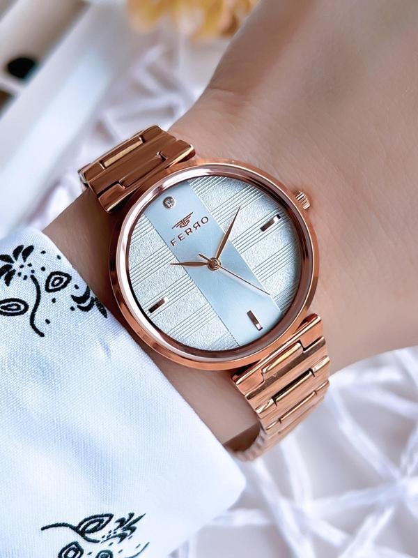 Ferro Rose Gold Renk 3 Atm Suya Dayanıklı Çelik Kordon Özel Tasarım Kadın Kol Saati BF21120AWT-C - Image 1