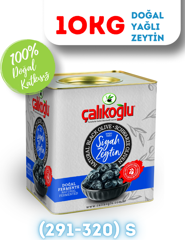 Çalıkoğlu Doğal Gemlik Özel Seçme Yağlı Siyah Zeytin 10 kg (291-320) S - Image 1