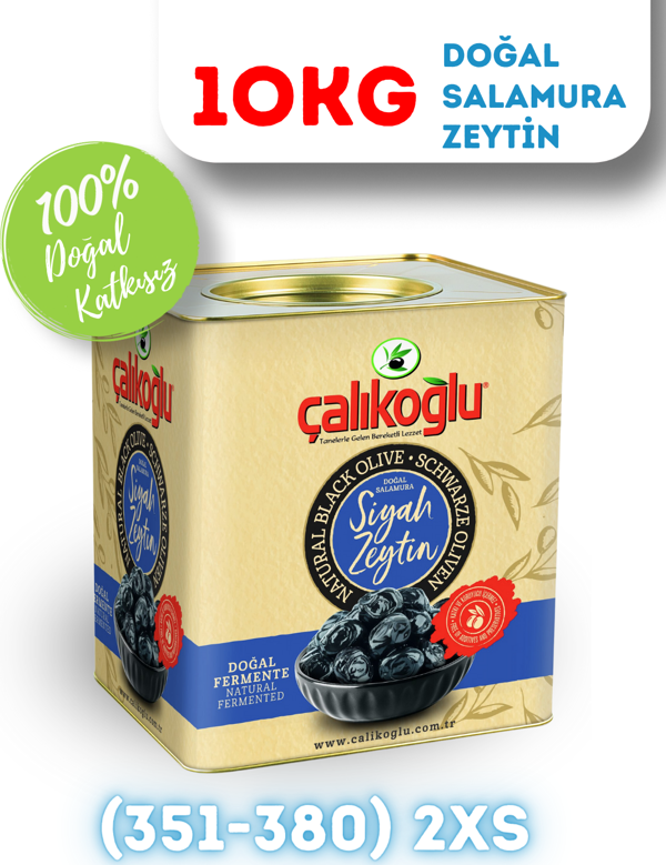Çalıkoğlu Doğal Gemlik Salamura Siyah Zeytin 10 kg (351-380) 2XS - Image 1