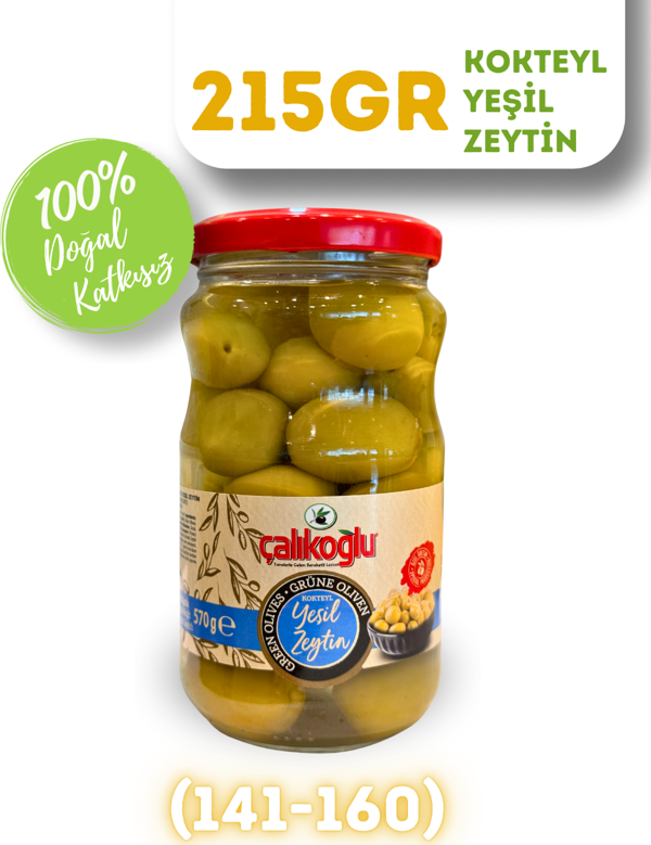 Çalıkoğlu Doğal Kokteyl Yeşil Zeytin 215 gr (141-160) - Image 1