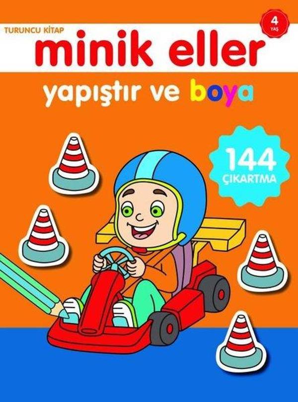 Minik Eller Yapıştır ve Boya Turuncu Kitap 4 Yaş - 0-6 Yaş Yayınları - Image 1
