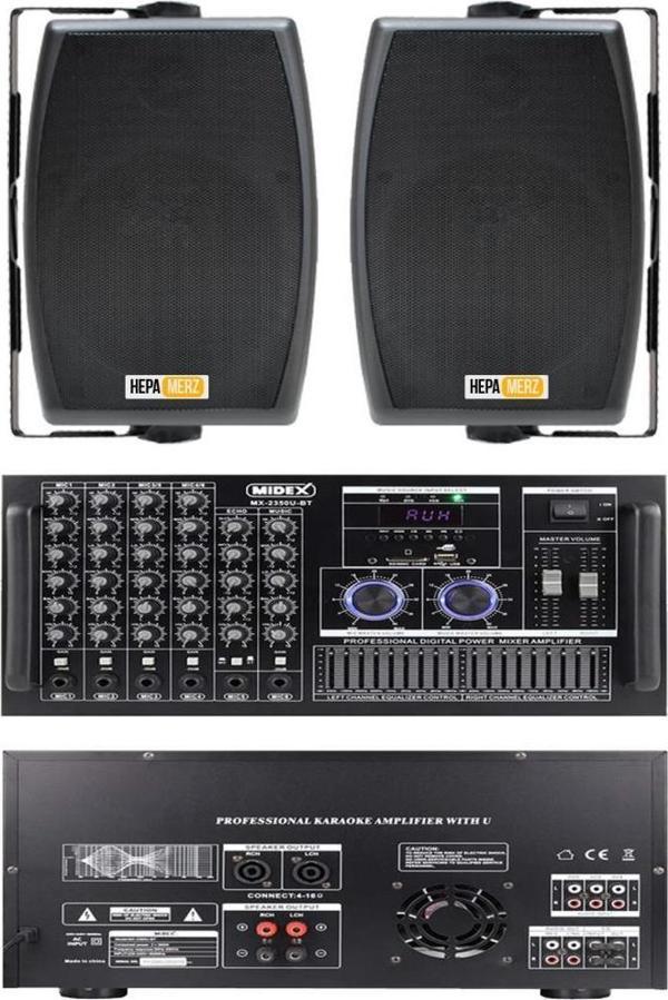 Lastvoice Black Trend Paket-1 Duvar Hoparlör ve Mikser Amfi Paketi (1 MİKSER 2 HOPARLÖR) - Image 1