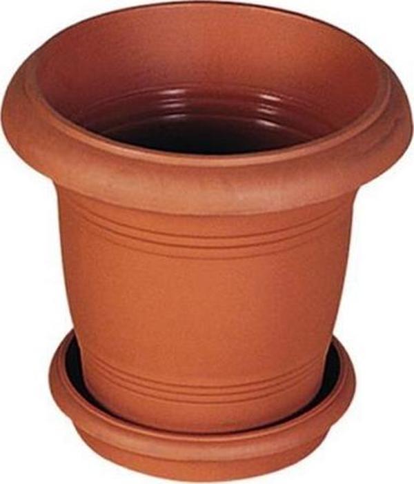 Omnipazar SY-5920 Kahverengi Yuvarlak Antik Saksı Takımı 25 lt No 4 - Image 1