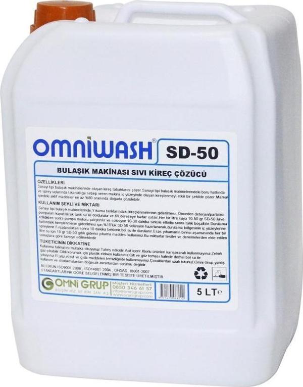Omniwash SD-50 Bulaşık Makinesi Sıvı Kireç Çözücü 5000 ml - Image 1