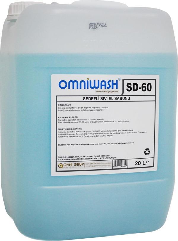 Omniwash SD-60 20 Litre Sıvı El Sabunu Nemlendiricili  - Image 1