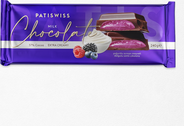 Patiswiss Orman Meyveli Yoğurtlu Krema Dolgulu Sütlü Çikolata 240g - Image 1