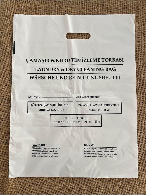 Saygın Tasarım Otel Tipi Kirli Çamaşır Poşeti Laundry Bag 100 Adet - Image 1