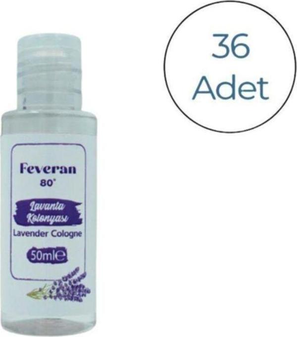 Feveran Kolonya 80 Derece Lavanta 50 Ml. Fliptop Standlı - 36 Adet - Image 1