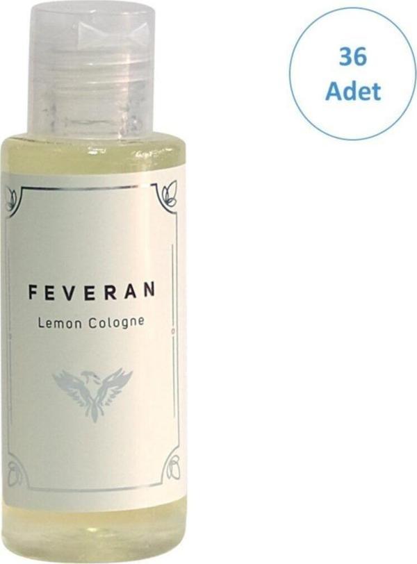 Feveran Kolonya 80 Derece Limon 50 Ml. Fliptop Standlı - 36 Adet - Image 1