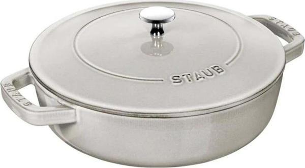 Zwilling Staub Chistera Yağmur Efektli Kapaklı Döküm Tencere Beyaz 24Cm - Image 1