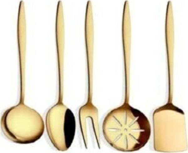 Brondoff Carmen Mat Gold Titanyum Servis Takımı 5 Parça - Image 1