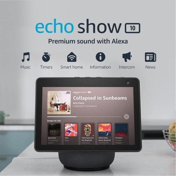 Echo Show 10 (3. Nesil) | premium ses ve Alexa özellikli HD akıllı ekran | Siyah - Image 1