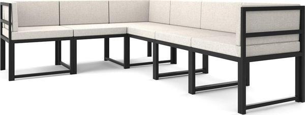 Wood House Parla 6'Lı Köşe Koltuk Takımı Bej (Mutfak,Bahçe,Balkon,Oturma Odası) - Image 1