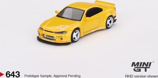 Mini GT Nissan Silvia (S15) Rocket Bunny Bronze Yellow 643 - Image 1