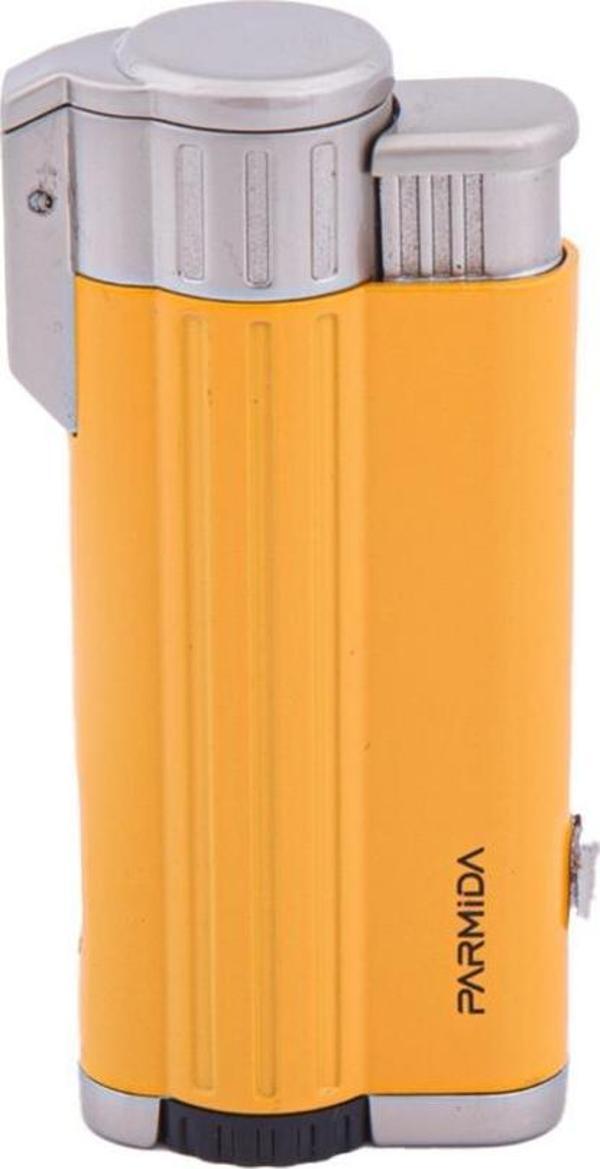 Parmida 3 Torch Pürmüz Sarı-Gümüş Puro Çakmağı - Image 1