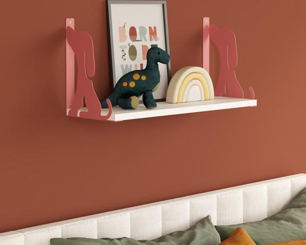 Unisoft Metal Köpek Figürlü Ahşap Standlı 50 cm Duvar Rafı - Image 1