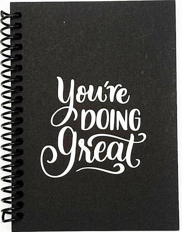 Siyah Defter Motivasyon Sözlü Great Siyah Yapraklı A6 Not Defteri - 1 Adet - Image 1