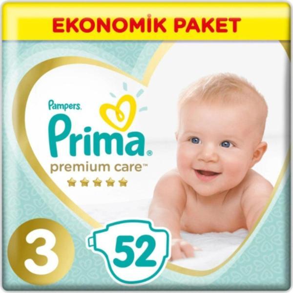 Prima Bebek Bezi Premium Care 3 Beden Midi Ekonomik Paket 6-10 Kg 52 Adet - Image 1