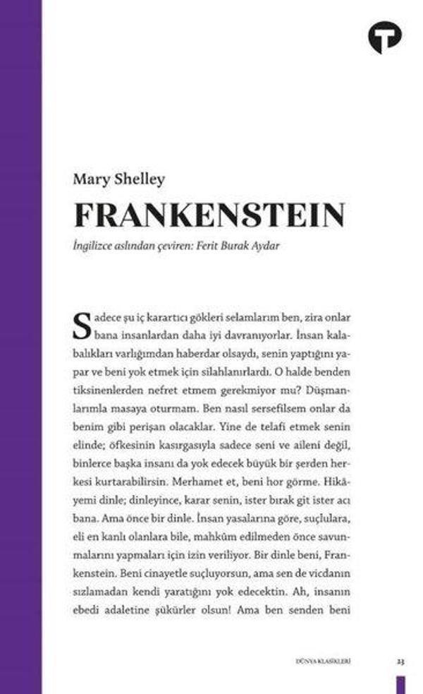 Frankenstein ya da Modern Prometheus - Dünya Klasikleri - Turkuvaz Kitap - Image 1