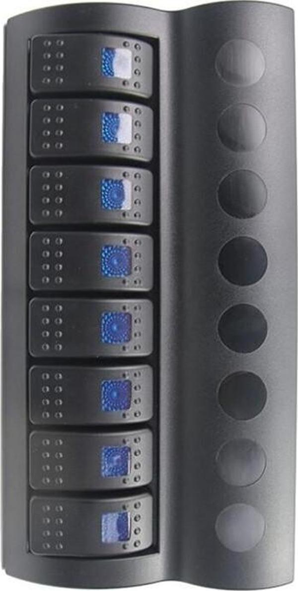 BFY Marin Otomatik Sigortalı Switch Panel, 8 Anahtar, Mavi - Image 1