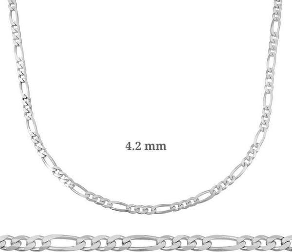 4.2 mm Gümüş Figaro Zincir - 120 mikron - Image 1