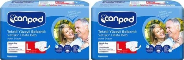 Canped Belbantlı Tekstil Hasta Bezi Büyük Boy(l) 30lu 2paket 60ad - Image 1
