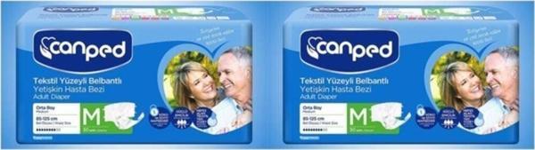 Canped Belbantlı Tekstil Hasta Bezi Orta Boy(M) 30lu 2paket 60adt - Image 1