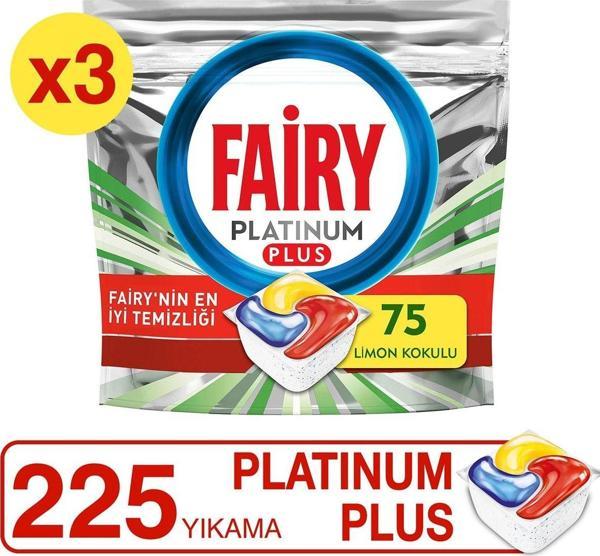 Fairy Platinum Plus 225 Yıkama Bulaşık Makinesi Tableti / Kapsülü Özel Seri 75x3 - Image 1