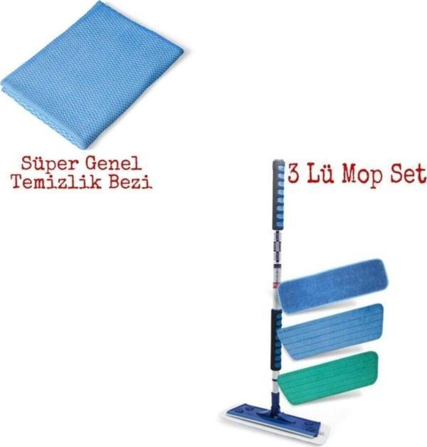 Silva Network Silva Mikrofiber Mop 3 Lü Set + Silva Süper Genel Temizlik Bezi - Image 1