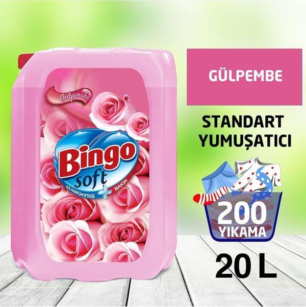Bingo Soft Çamaşır Yumuşatıcısı Gülpembe 5 L Ekonomi Paketi 4'lü - Image 1
