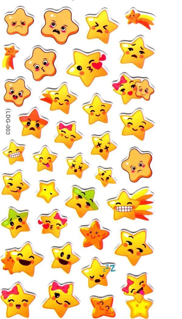 Sticker Kabartmalı Stiker Defter, Planlayıcı Etiket (Ldg003)-17x9 cm - Yıldız Emoji - Image 1