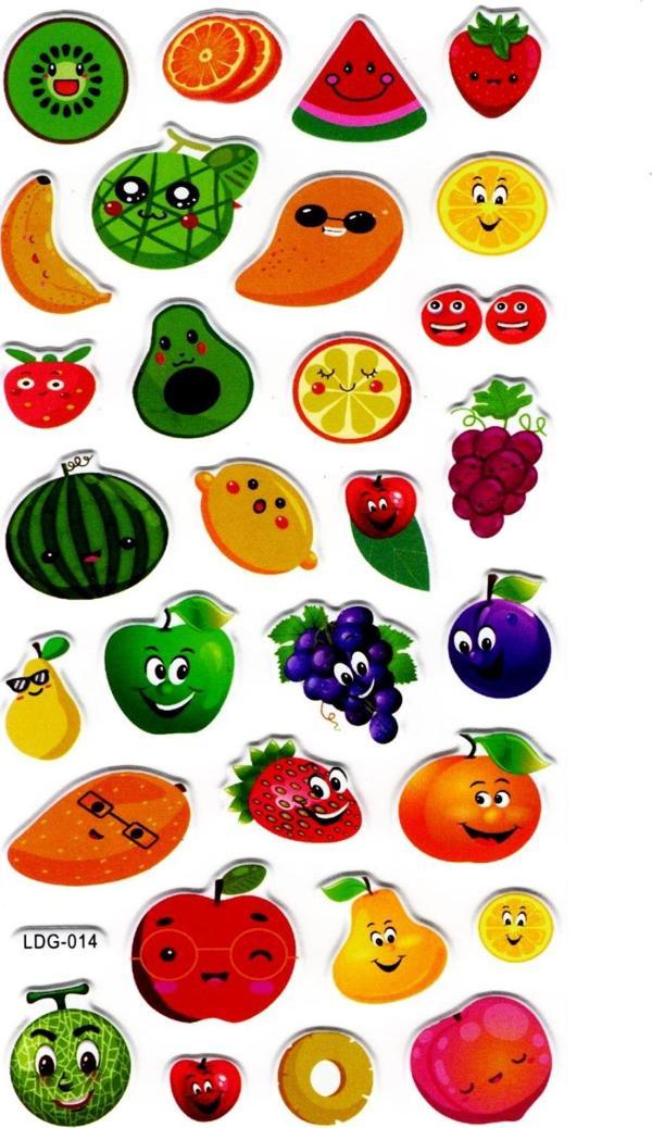 Sticker Kabartmalı Stiker Defter, Planlayıcı Etiket (Ldg014)-17x9 cm - Meyveler - Image 1