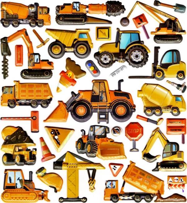 Sticker Kabartmalı Stiker Defter, Planlayıcı Etiket (Syd231-07)-20x18cm- iş Makineleri - Image 1