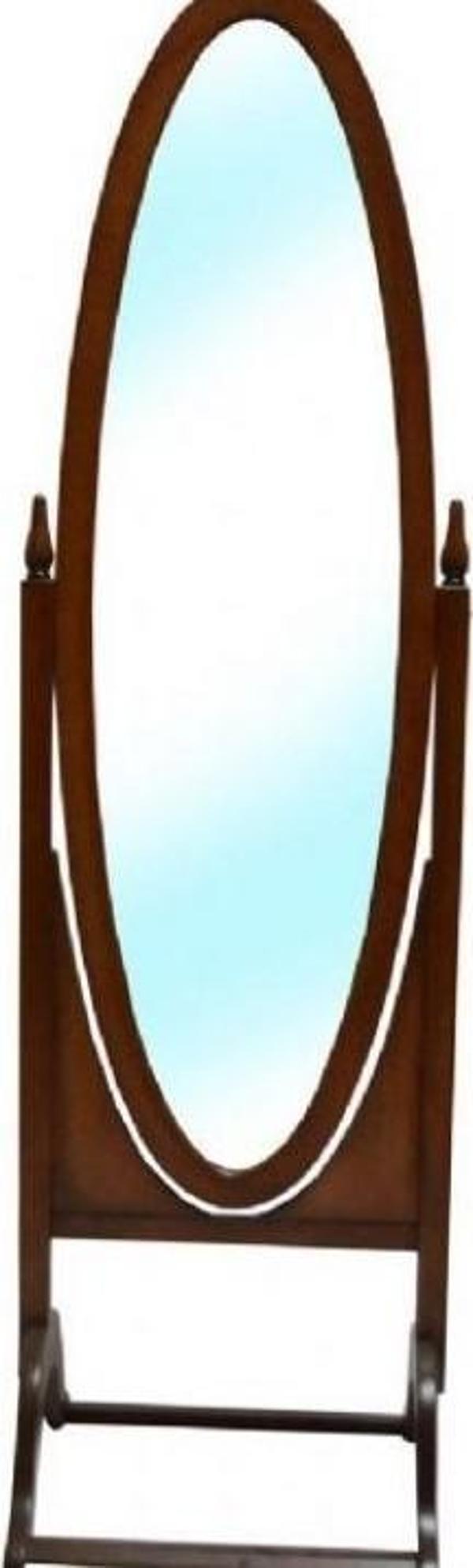 Ayna OVAL 12933 Boy Ahşap Kayın MDF Parlak CEVİZ Natüre Klasik Mobilya El Yapım - Image 1