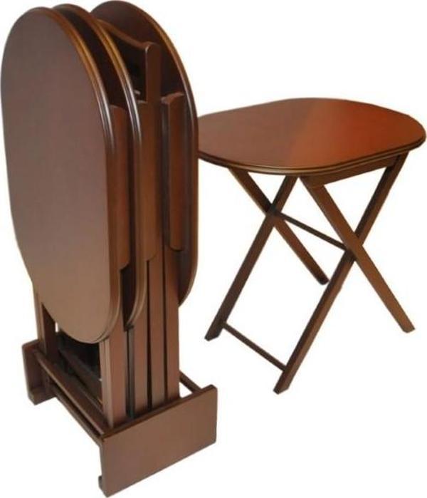 Çanta Zigon 13269 Sehpa Model Oval Ahşap MDF Torna Parlak Ceviz kutu sevk El Yapı - Image 1