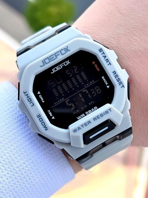 Joefox G-SHOCK Kasa Siyah/Gri Digital 5 Atm Suya Dayanıklı 2 Yıl Garantili Spor Kol Saati J-GS10 - Image 1